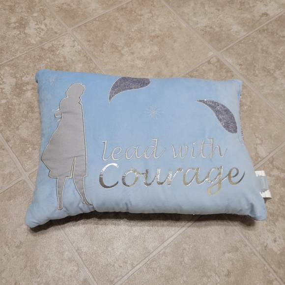 Frozen II Anna Lead With Courage Pale Blue Silver Sequin Throw Pillow Disney